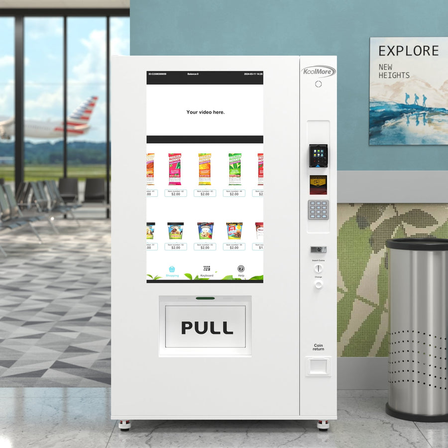 45 in. Commercial Freezer Ice Cream Vending Machine with 44 Slots, Ample 49 in. Touch Display, Bill Acceptor and Credit Card Reader in White (KM-VMFWT-36BR)