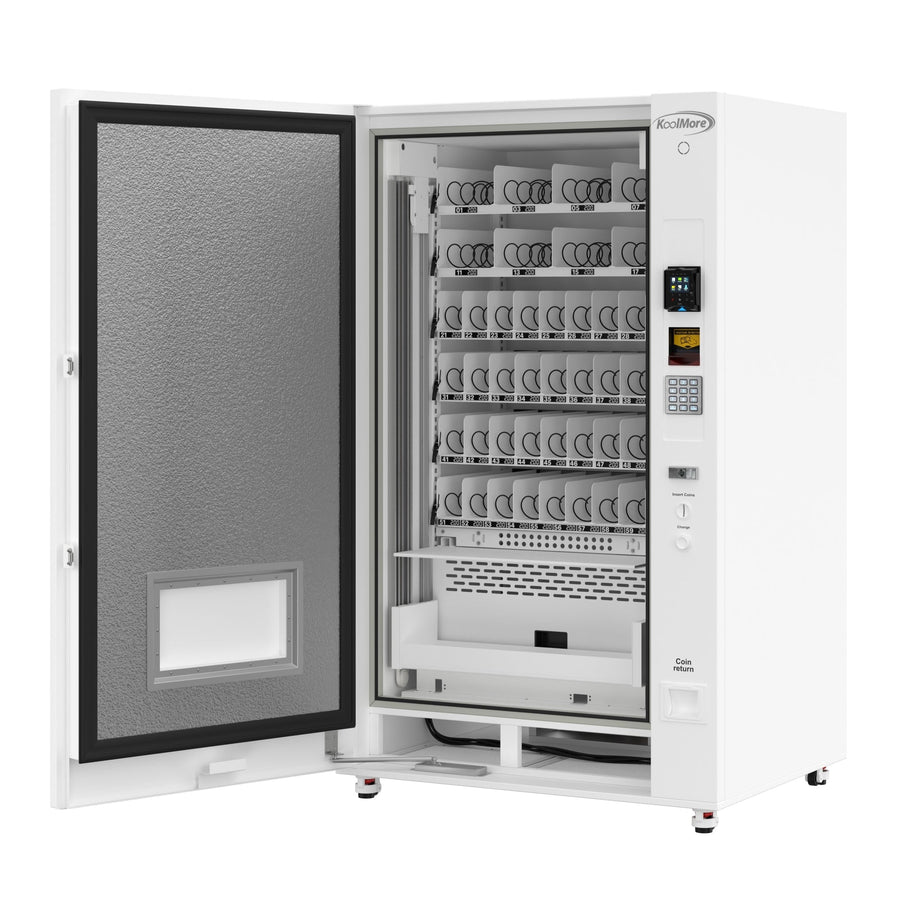 45 in. Commercial Freezer Ice Cream Vending Machine with 44 Slots, Ample 49 in. Touch Display, Bill Acceptor and Credit Card Reader in White (KM-VMFWT-36BR)