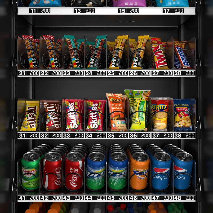 41 in. Refrigerated Snack Vending Machine with 48 Slots and Ample 49 in.Touch Display, Bill Acceptor, Credit Card Reader, Wifi, and 4G Connectivity in Black (KM-VMRWT-48BR)
