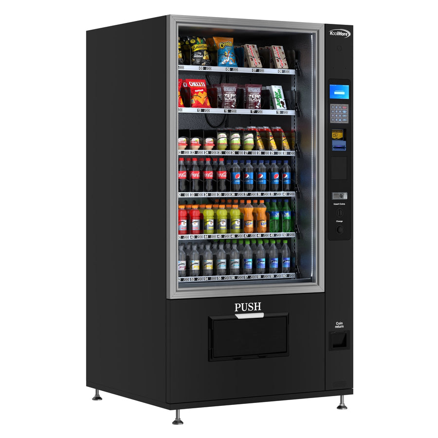 Refrigerated Snack and Drink Vending Machine with 60 Slots in Black
