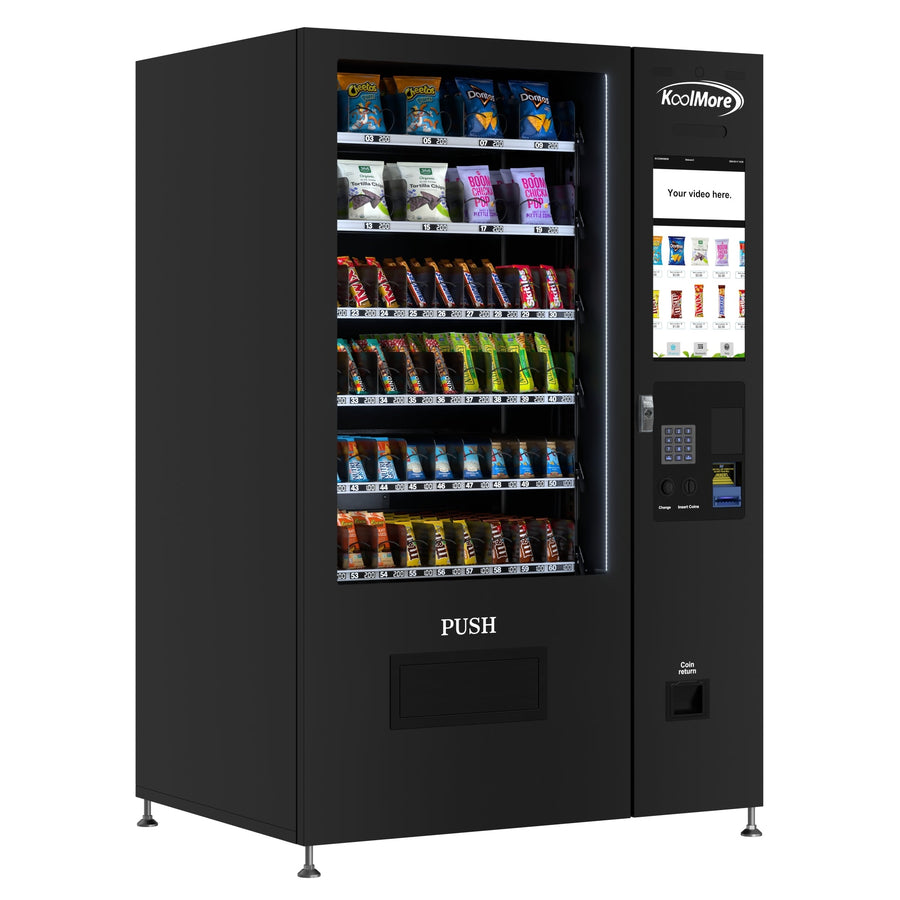 50 in. 60-Slot Snack Vending Machine with 22-inch Touch Screen in Black, Non-Refrigerated. - Wrap