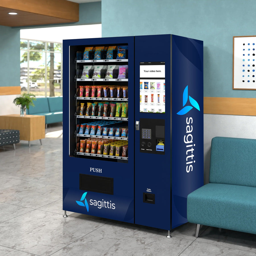 50 in. 60-Slot Snack Vending Machine with 22-inch Touch Screen in Black, Non-Refrigerated. - Wrap