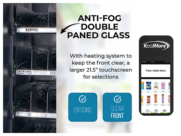 50 in. 60-Slot Snack Vending Machine with 22-inch Touch Screen in Black, Non-Refrigerated.