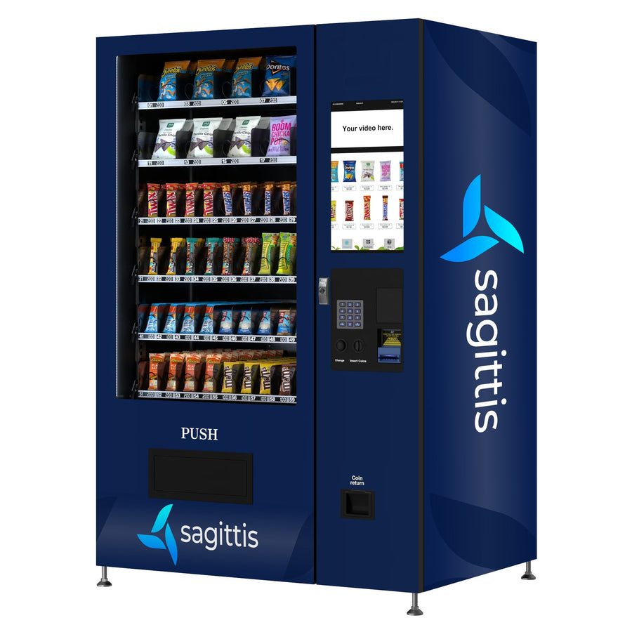 50 in. 60-Slot Snack Vending Machine with 22-inch Touch Screen in Black, Non-Refrigerated. - Wrap