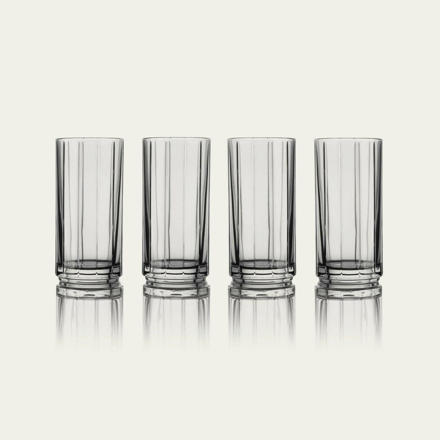 Elegant highball glasses set perfect for sophisticated cocktail presentations and stylish dining experiences.
