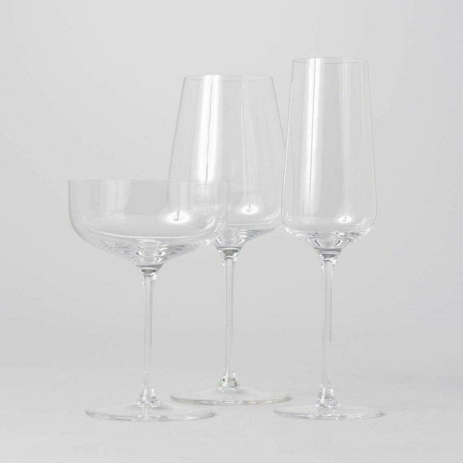 Elegant stemware set showcasing sophisticated glass design ideal for upscale dining and events