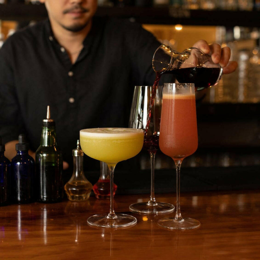 Elegant stemware set showcasing sophisticated glass design ideal for upscale dining and events